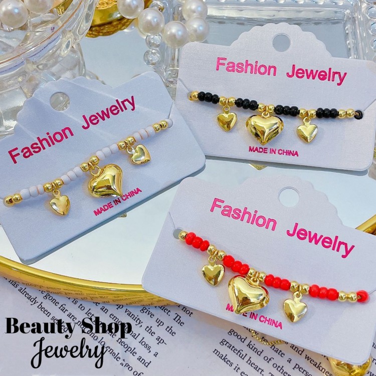 pulsera balin ajustable con dije corazon