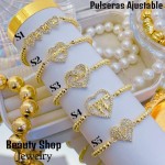 pulsera balin con dije oro chino 18k