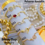 pulsera balin con dije oro chino 18k