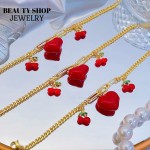 pulsera eslabon con dije cereza