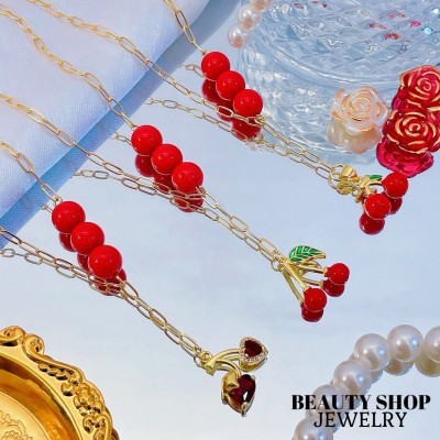 cadena eslabon con dije cereza 17.50&