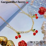cadena eslabon con dije cereza oro chino
