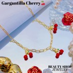 cadena eslabon con dije cereza oro chino