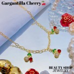 cadena eslabon con dije cereza oro chino