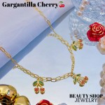 cadena eslabon con dije cereza oro chino