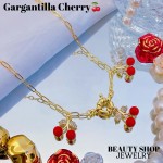 cadena eslabon con dije cereza oro chino