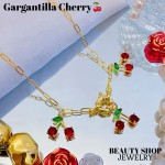 cadena eslabon con dije cereza oro chino