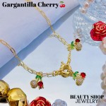 cadena eslabon con dije cereza oro chino
