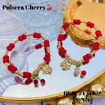 pulsera cereza oro chino