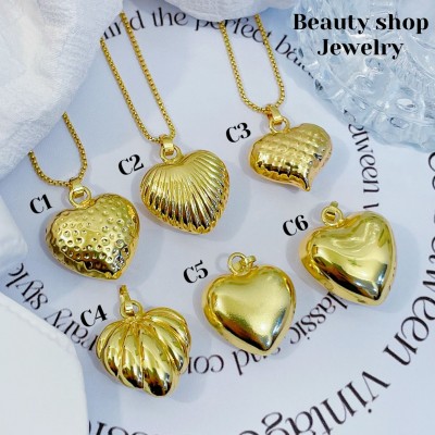 #C Cadena con dije corazon 12.5&-14& con cadena ajustable 2.7$