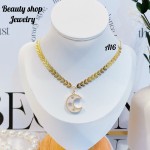 Cadena figura con tije circón Oro chino (&10.5）