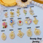 #G Cadena con dije lujo solo dije 1.85$ （12.50&-14& con cadena ajustable)con ajustable 2.70$