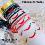 pulsera tela estampada