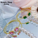 Pulseras Rígida Oro Chino Con Piedra Elegante 16&&
