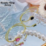 Pulseras Rígida Oro Chino Con Piedra Elegante 16&&