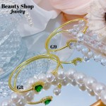 Pulseras Rígida Oro Chino Con Piedra Elegante 16&&