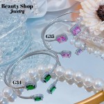 Pulseras Rígida Oro Chino Con Piedra Elegante 16&&