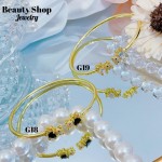 Pulseras Rígida Oro Chino Con Piedra Elegante 16&&