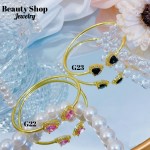 Pulseras Rígida Oro Chino Con Piedra Elegante 16&&