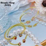 Pulseras Rígida Oro Chino Con Piedra Elegante 16&&