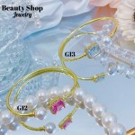 Pulseras Rígida Oro Chino Con Piedra Elegante 16&&