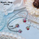 Pulseras Rígida Oro Chino Con Piedra Elegante 16&&