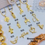 #R Cadena con  Dijes Figura Oro Chino (11&ajustable) (solo.dije1.4$)