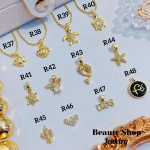 #R Cadena con  Dijes Figura Oro Chino (11&ajustable) (solo.dije1.4$)