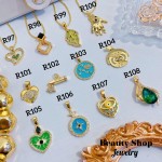 #R Cadena con  Dijes Figura Oro Chino (11&ajustable) (solo.dije1.4$)