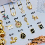 #R Cadena con  Dijes Figura Oro Chino (11&ajustable) (solo.dije1.4$)