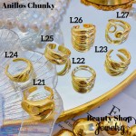 #L Anillos Tipo Chunky Oro Chino 9.50&