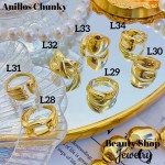 #L Anillos Tipo Chunky Oro Chino 9.50&