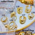 #L Anillos Tipo Chunky Oro Chino 9.50&