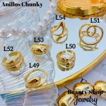 #L Anillos Tipo Chunky Oro Chino 9.50&
