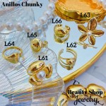 #L Anillos Tipo Chunky Oro Chino 9.50&