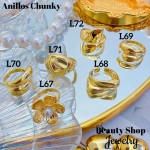 #L Anillos Tipo Chunky Oro Chino 9.50&