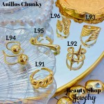 #L Anillos Tipo Chunky Oro Chino 9.50&