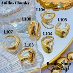 #L Anillos Tipo Chunky Oro Chino 9.50&