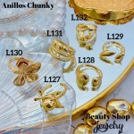 #L Anillos Tipo Chunky Oro Chino 9.50&