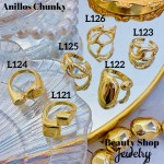 #L Anillos Tipo Chunky Oro Chino 9.50&