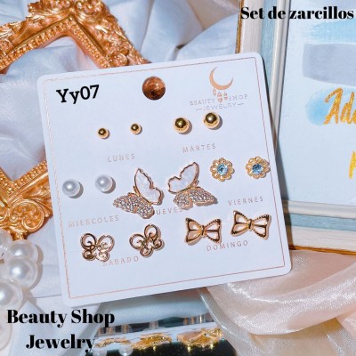 set de zarcillo lujos oro chino 18k 