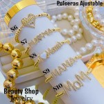 pulsera balin con dije oro chino 18k