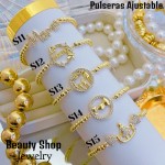 pulsera balin con dije oro chino 18k