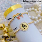 pulsera balin con dije oro chino 18k