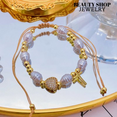 pulsera perla con dije