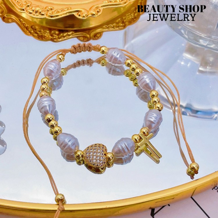 pulsera perla con dije