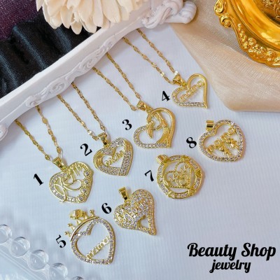 Cadena con dije dia de madre oro chino （Solo dije1.85$）(&12.50) 14&ajustable）con cadena ajustable 2.7$