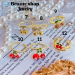 Anillo cereza oro chino 18k 7.5&