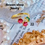 Anillo cereza oro chino 18k 7.5&