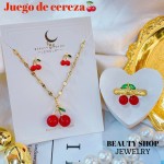 juego cereza con anillo oro chino 24&